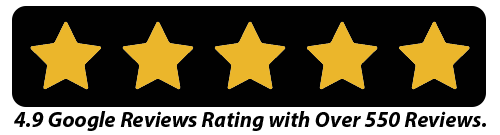 4.9 Google Reviews Rating with Over 550 Reviews.